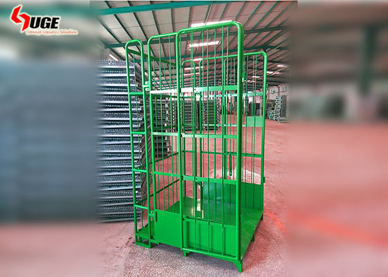 Chariot à conteneur de petit pain enduit par poudre verte, chariot mobile à cage